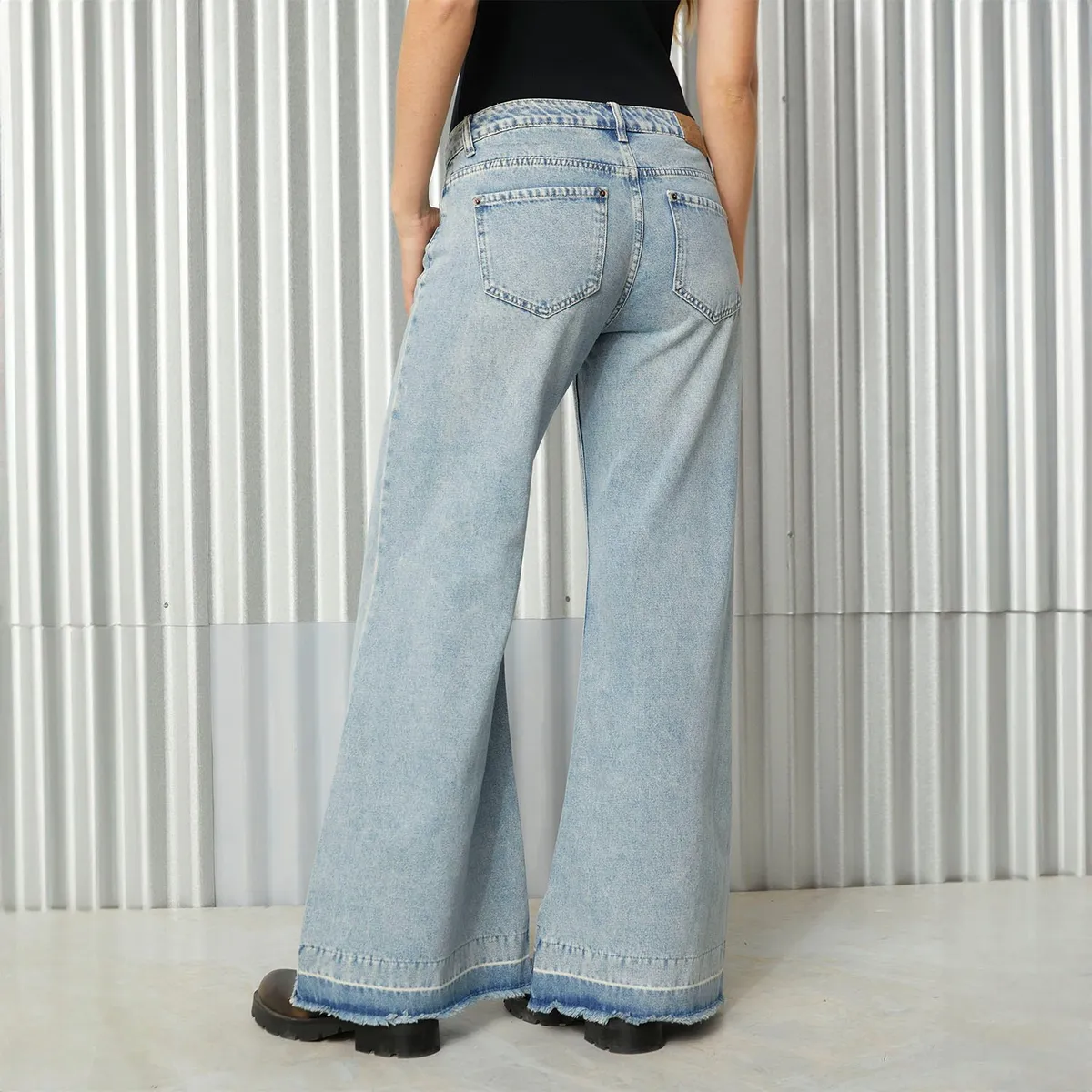 DENIMLAB - Jean Wide Leg Tiro Bajo Mujer Denimlab