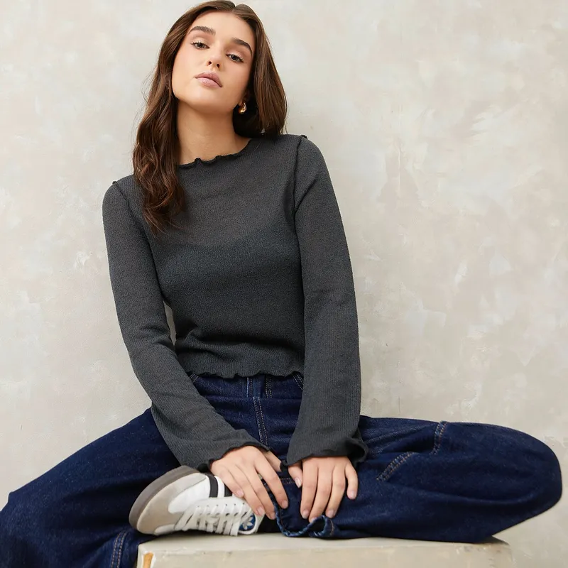 SYBILLA - Polo Manga Larga Casual Mujer Sybilla