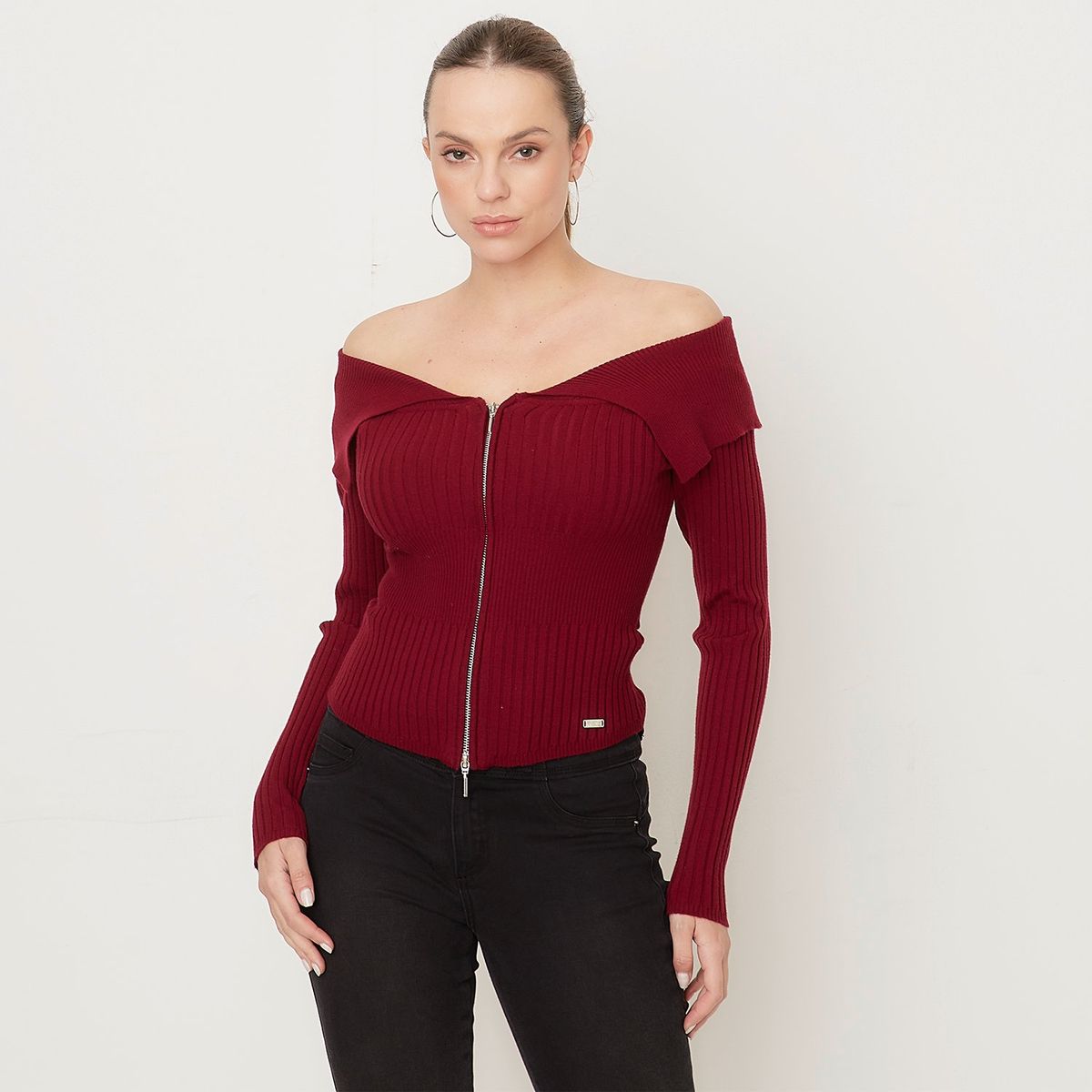 MOSSIMO - Chompa Con Cierre Mujer Mossimo