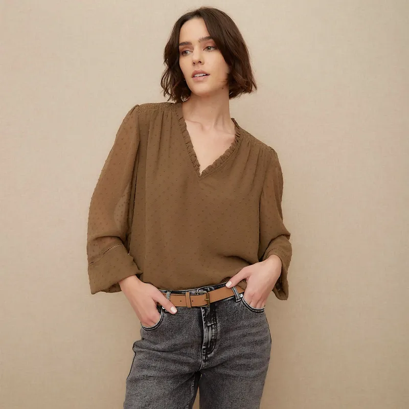 UNIVERSITY CLUB - Blusa Manga Larga Casual Mujer University Club