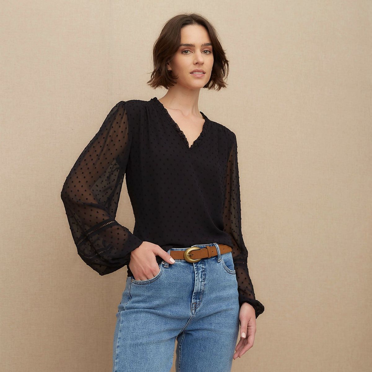 UNIVERSITY CLUB - Blusa Manga Larga Casual Mujer University Club