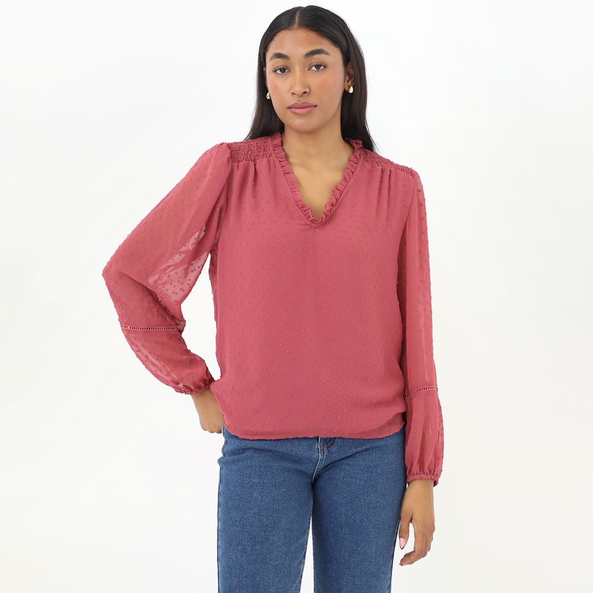 UNIVERSITY CLUB - Blusa Manga Larga Casual Mujer University Club