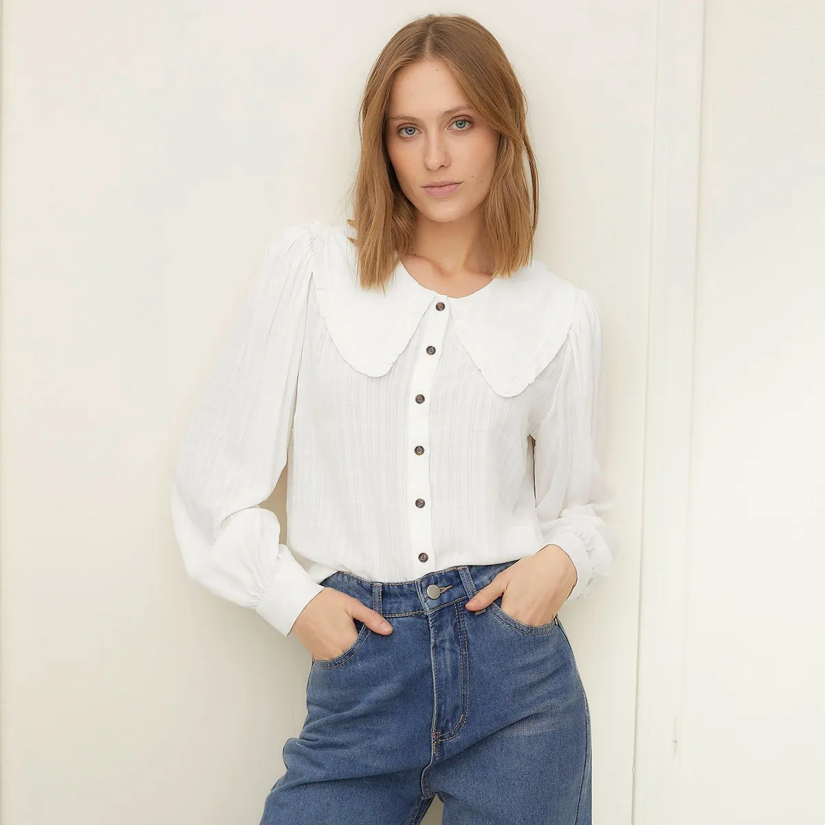 BASEMENT - Blusa Manga Larga Casual Mujer Basement