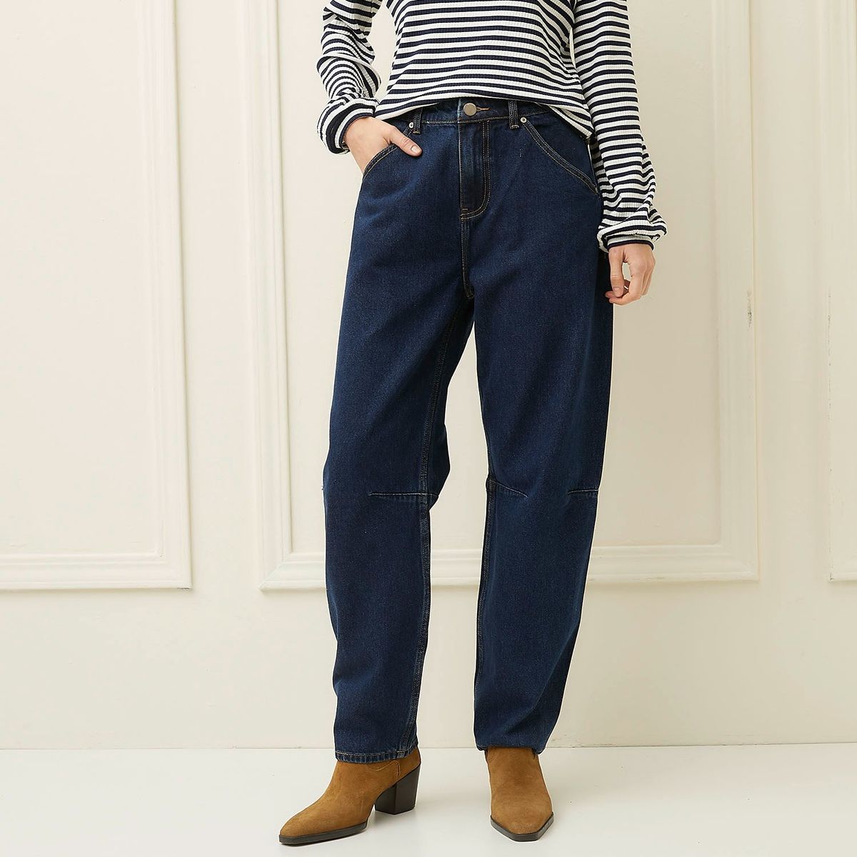 BASEMENT - Jean Mom Tiro Alto Mujer Basement