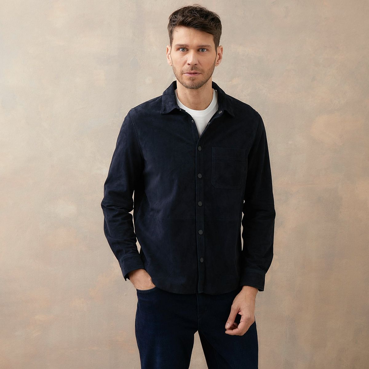 WOLF&HANK - Casaca 100% Cuero Casual Hombre Wolf&hank