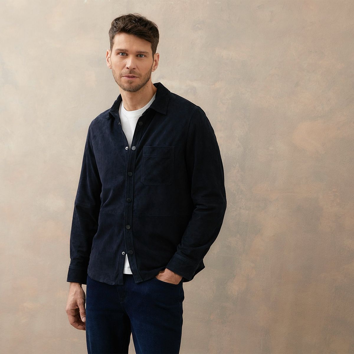 WOLF&HANK - Casaca 100% Cuero Casual Hombre Wolf&hank