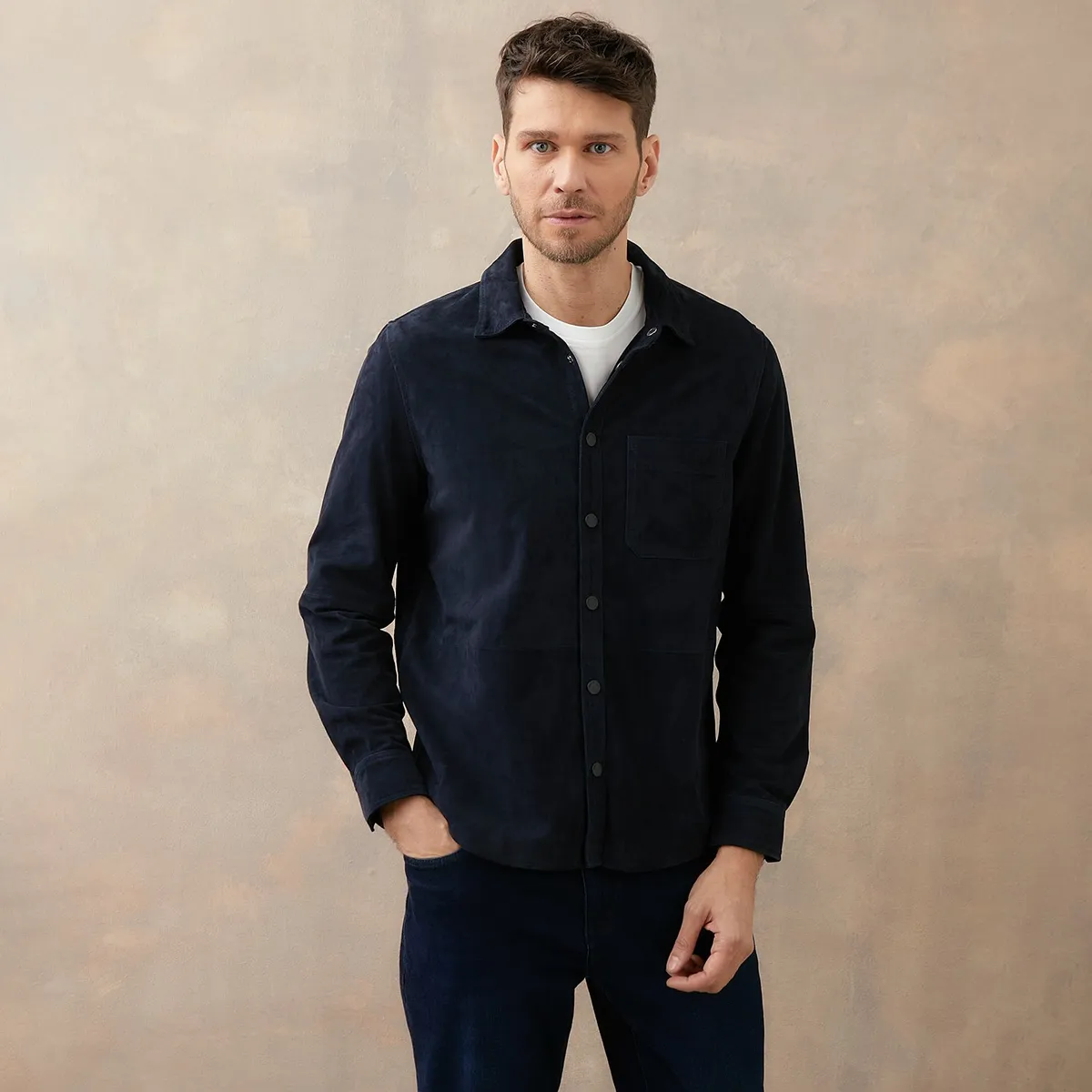 WOLF&HANK - Casaca 100% Cuero Casual Hombre Wolf&hank