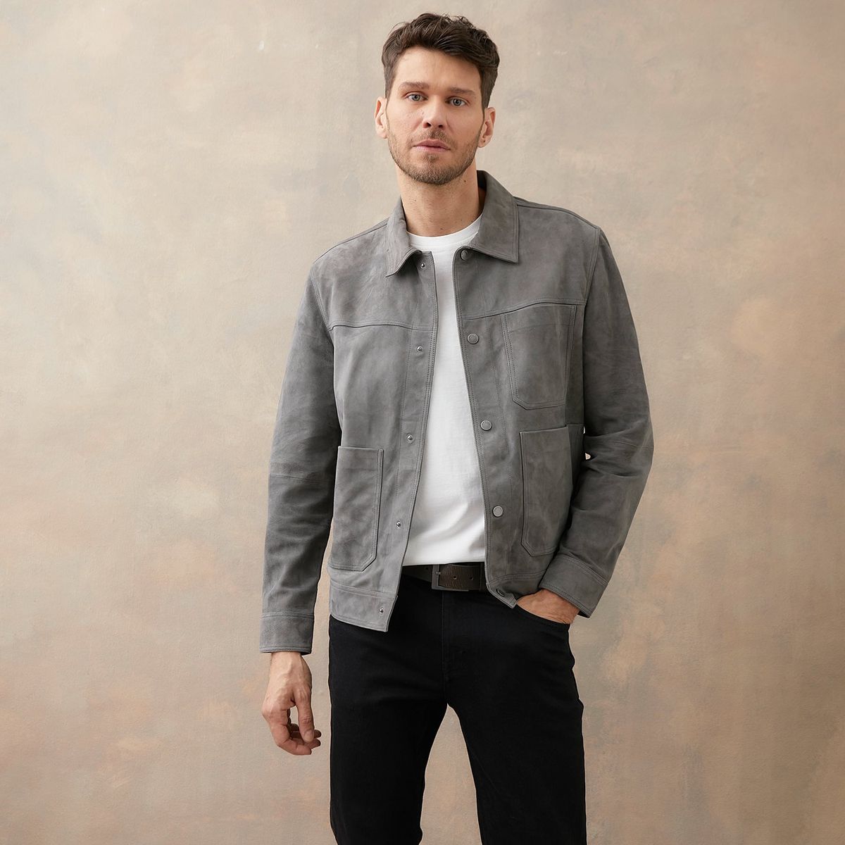 WOLF&HANK - Casaca 100% Cuero Sport Hombre Wolf&hank