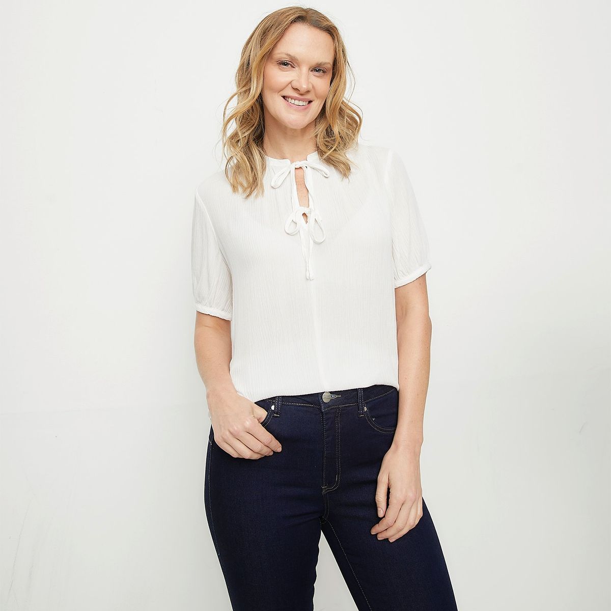 NEWPORT - Blusa Manga Corta Casual Mujer Newport