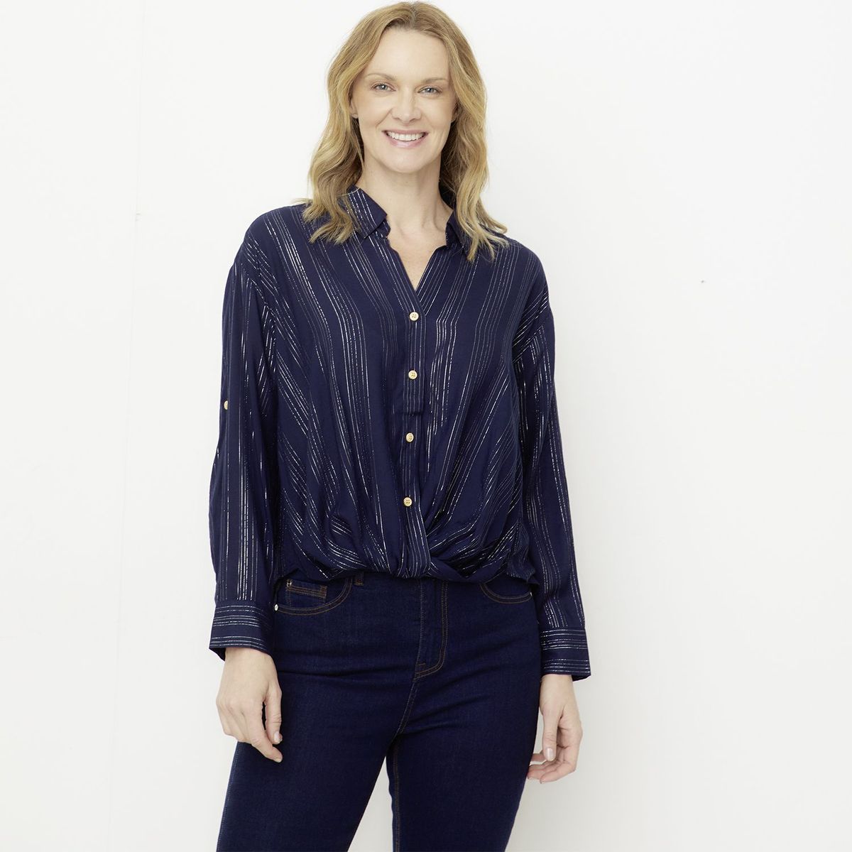 NEWPORT - Blusa Manga Larga Casual Mujer Newport