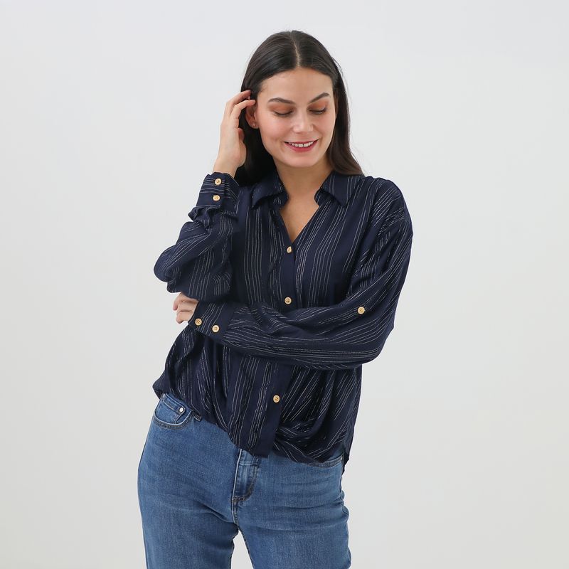 NEWPORT - Blusa Manga Larga Casual Mujer Newport