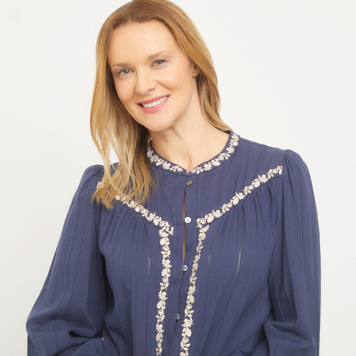 NEWPORT - Blusa Manga Larga 100% Algodón Mujer Newport