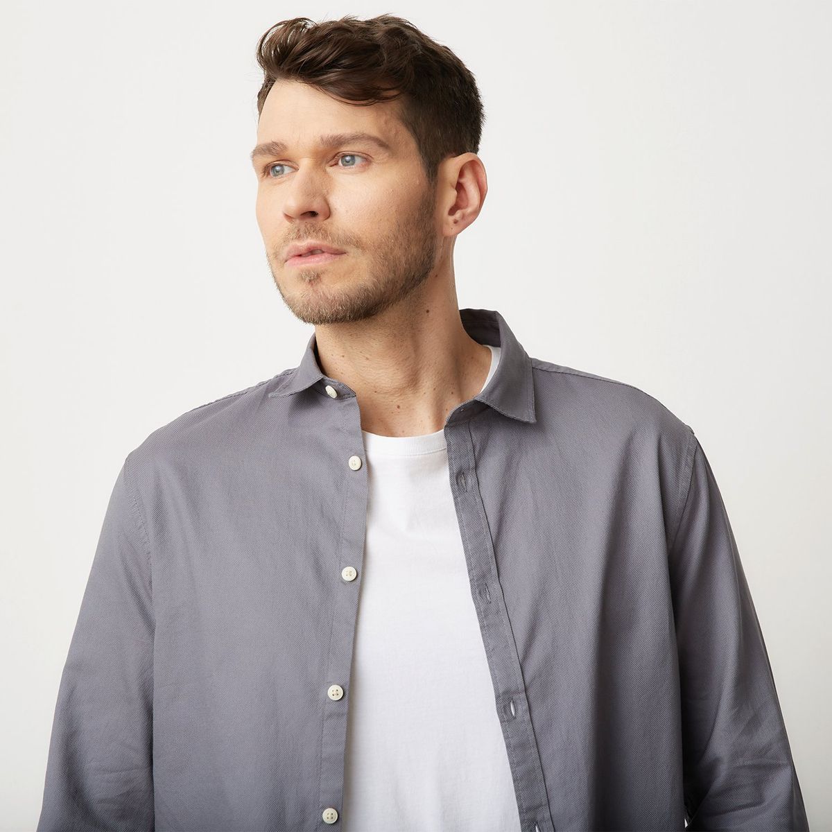 BASEMENT - Camisa 100% Algodón Sport Hombre Basement