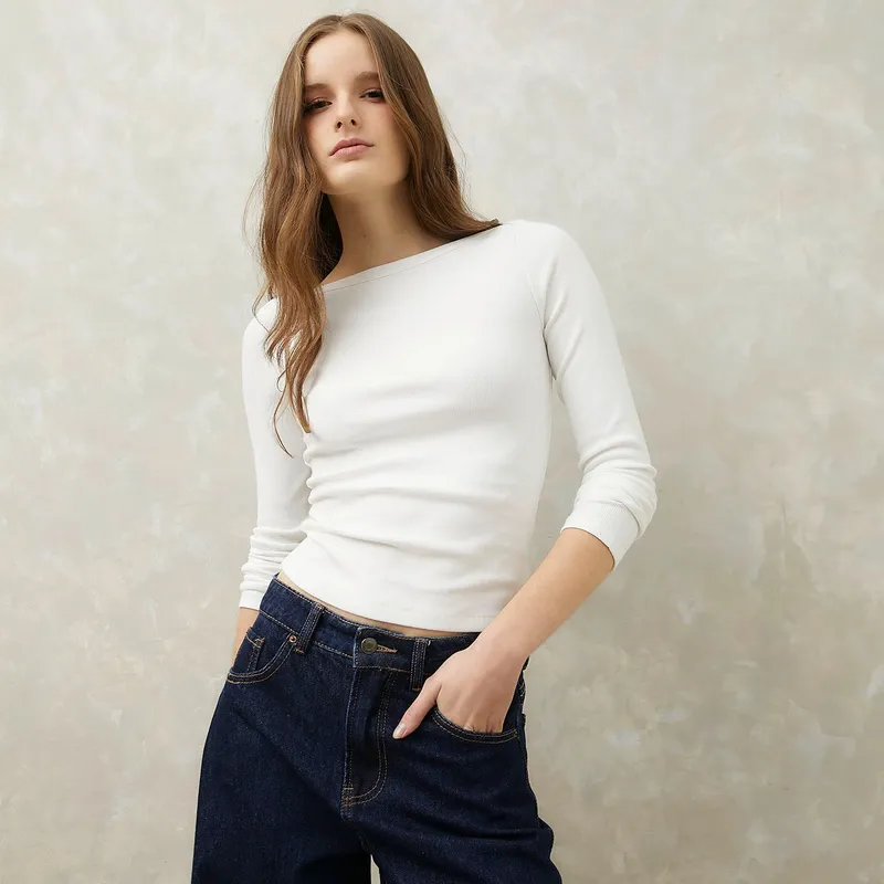 SYBILLA - Polo Manga Larga Casual Mujer Sybilla