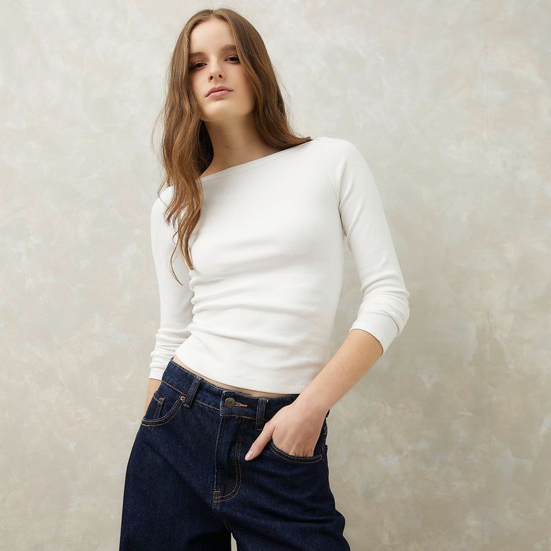 SYBILLA - Polo Manga Larga Casual Mujer Sybilla