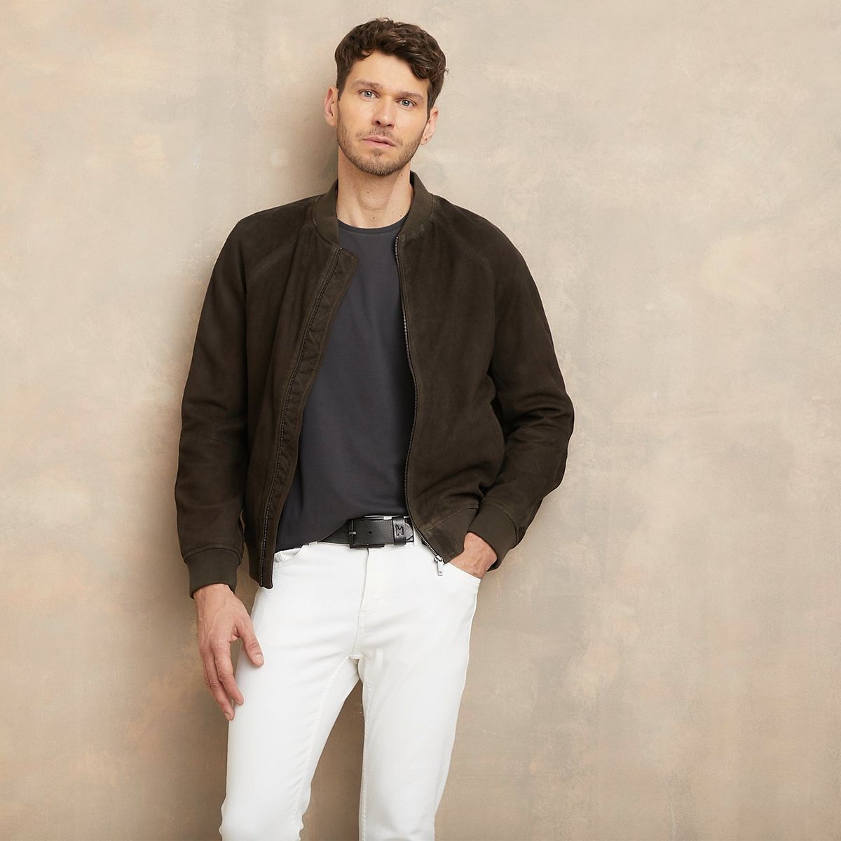 WOLF&HANK - Casaca 100% Cuero Casual Hombre Wolf&hank