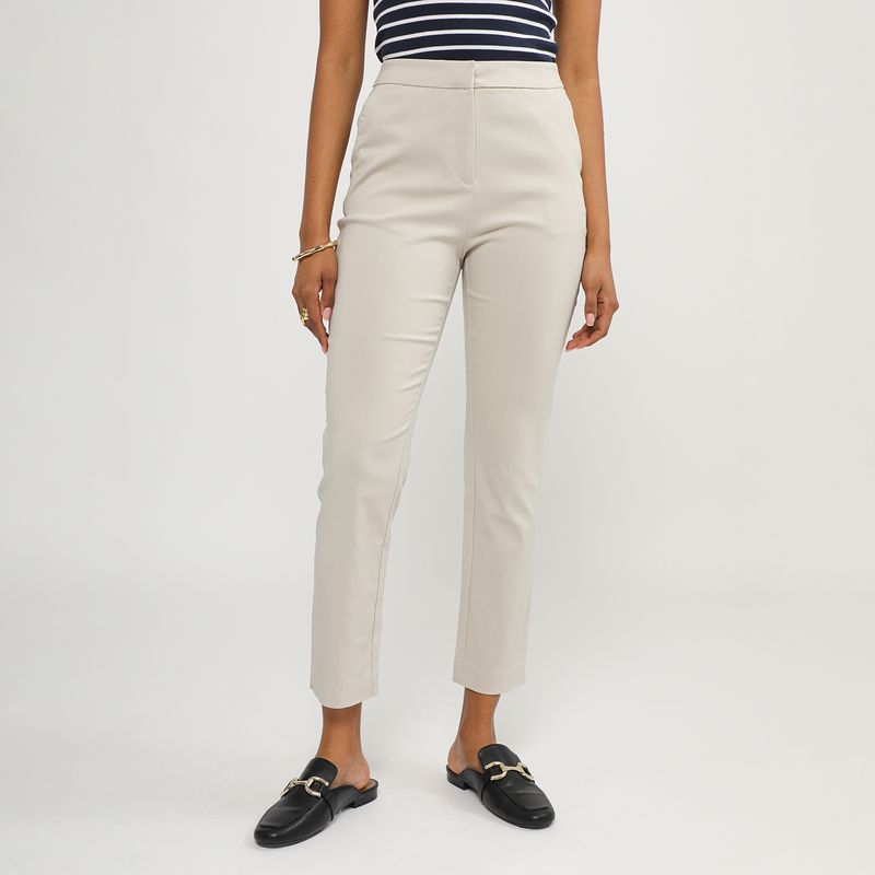 UNIVERSITY CLUB - Pantalón Straight Tiro Alto Mujer University Club