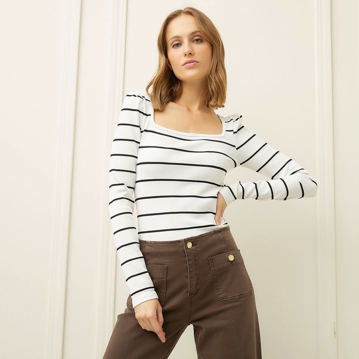 BASEMENT - Polo Manga Larga Casual Mujer Basement