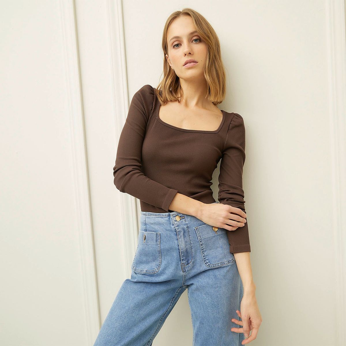 BASEMENT - Polo Manga Larga Casual Mujer Basement