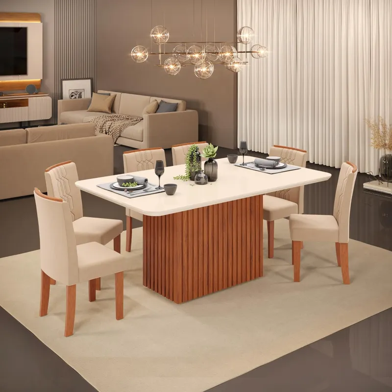 MICA - Juego de Comedor Canes 6 Sillas 