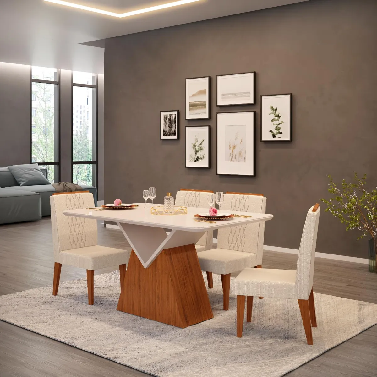 MICA - Juego de Comedor Argo 4 Sillas