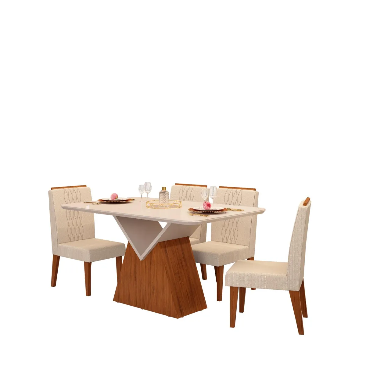 MICA - Juego de Comedor Argo 4 Sillas