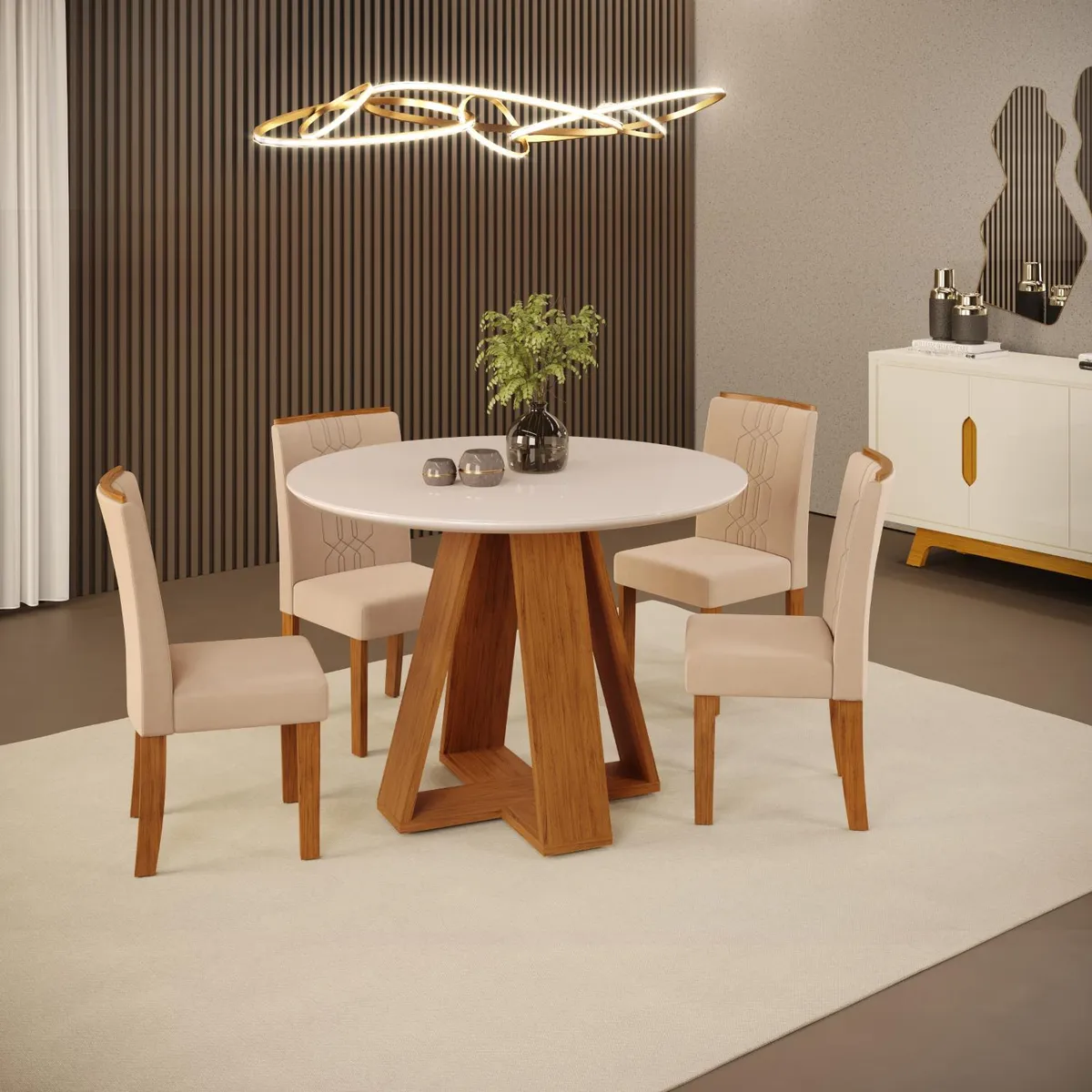 MICA - Juego De Comedor Celeste 4 Sillas