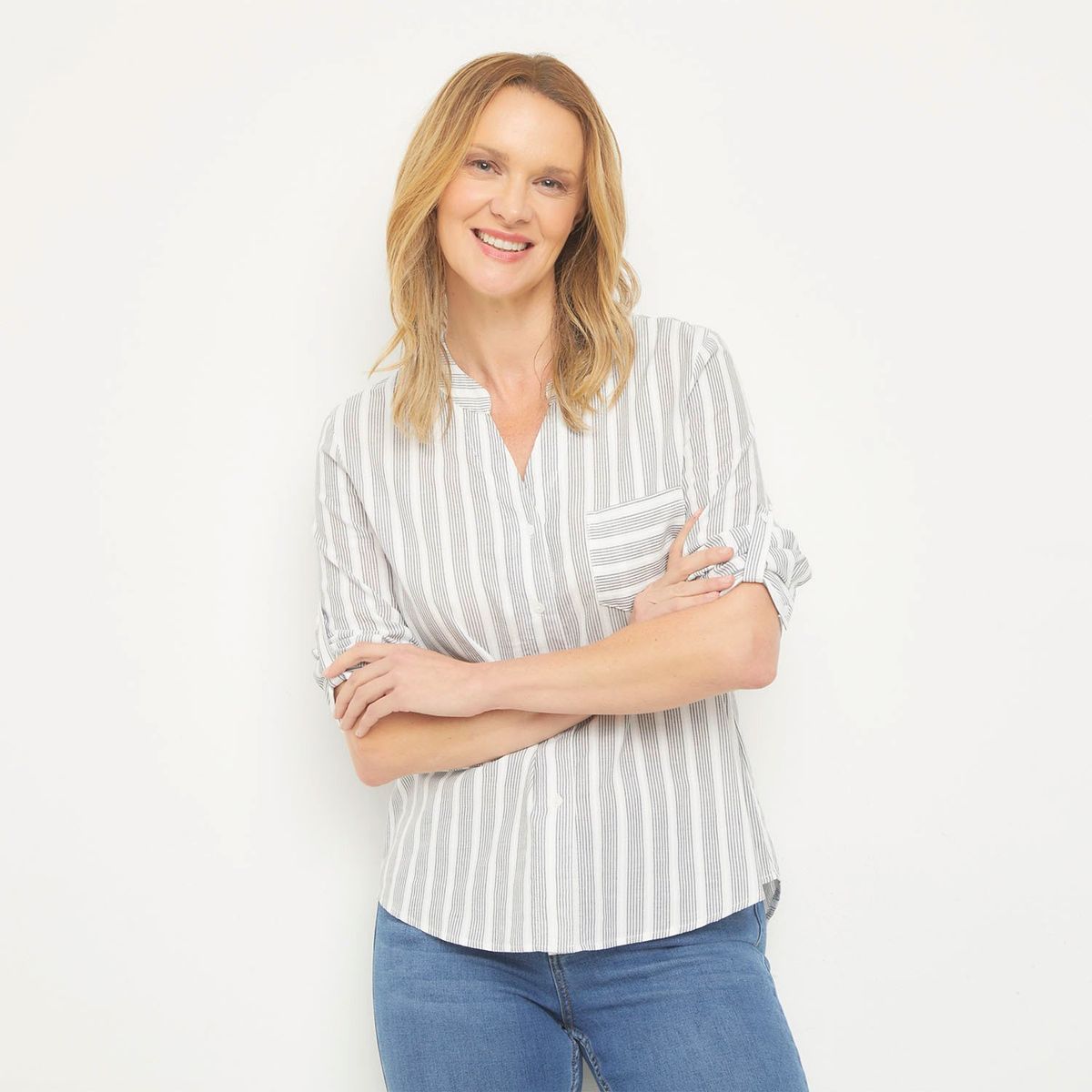 NEWPORT - Blusa Manga Larga 100% Algodón Mujer Newport