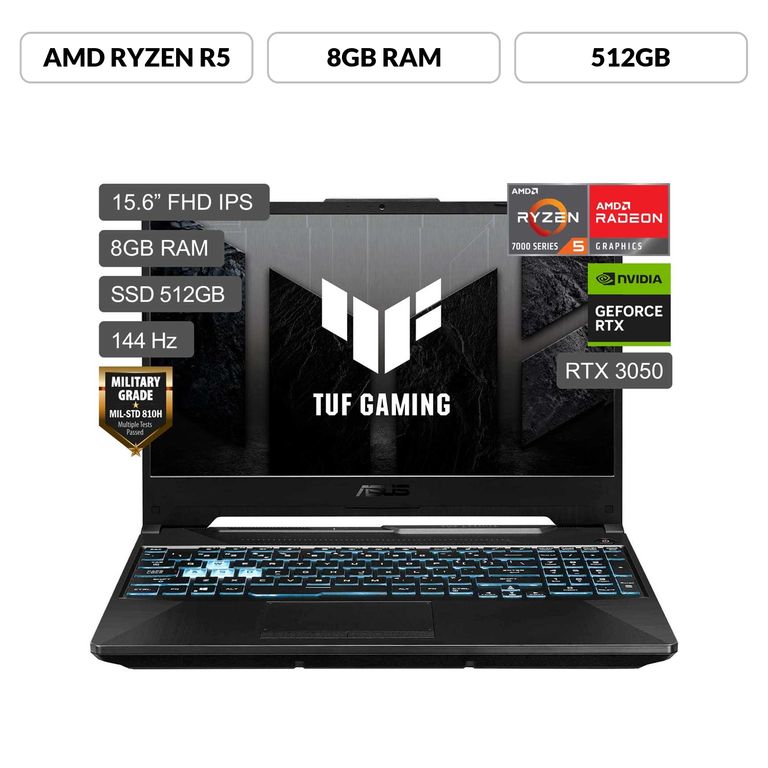 Laptop Gamer Asus Tuf A15 Amd Ryzen 5 Rtx3050 8gb Ram 512 Ssd 15.6" Fhd