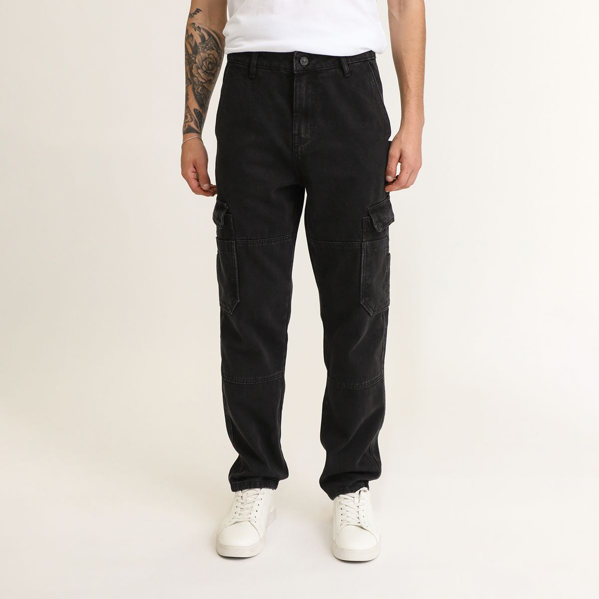 DENIMLAB - Jeans Cargo Tiro Medio Hombre Denimlab