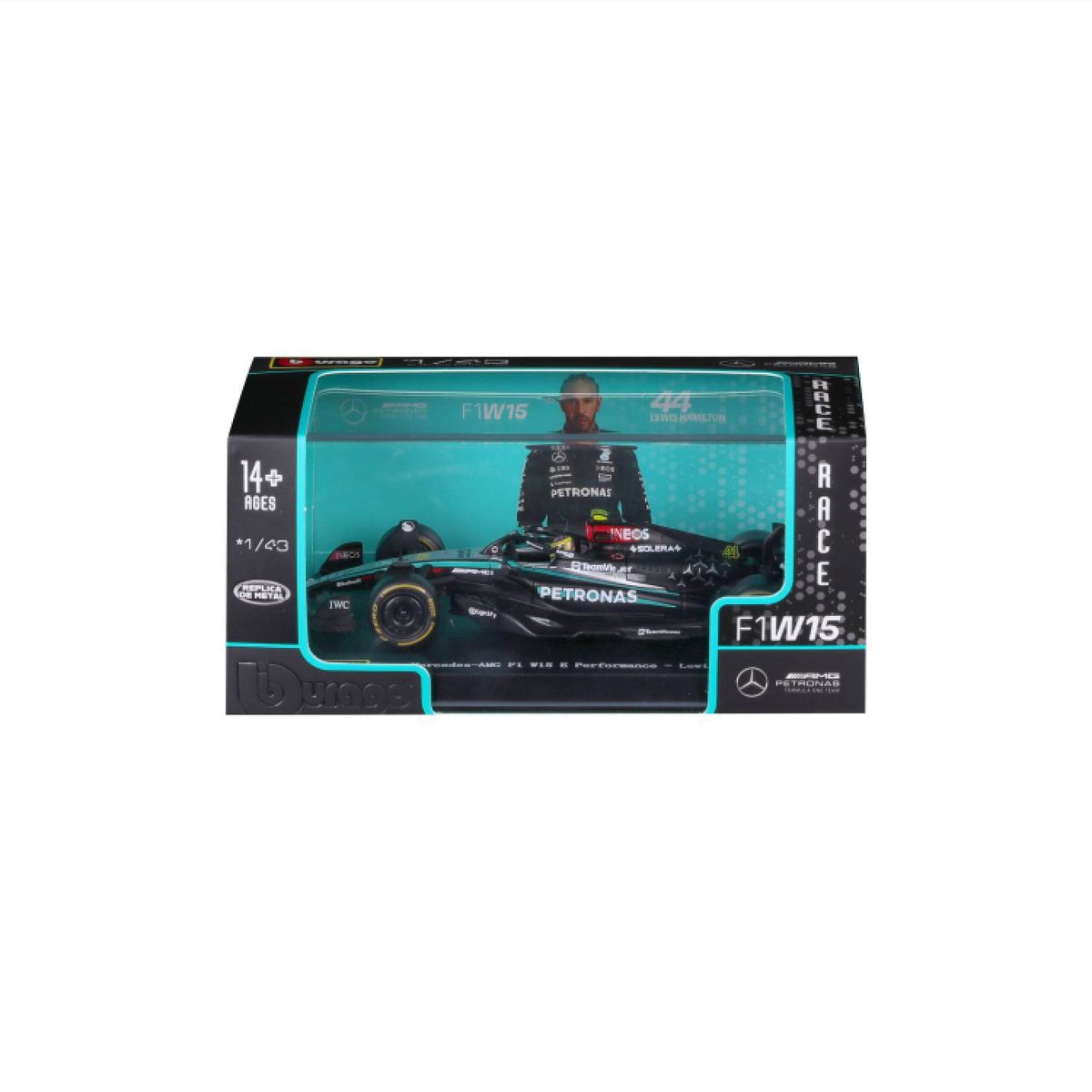 BURAGO - Auto F1 Mercedes 1:43 Fórmula 1 13 Cm Burago Mercedes