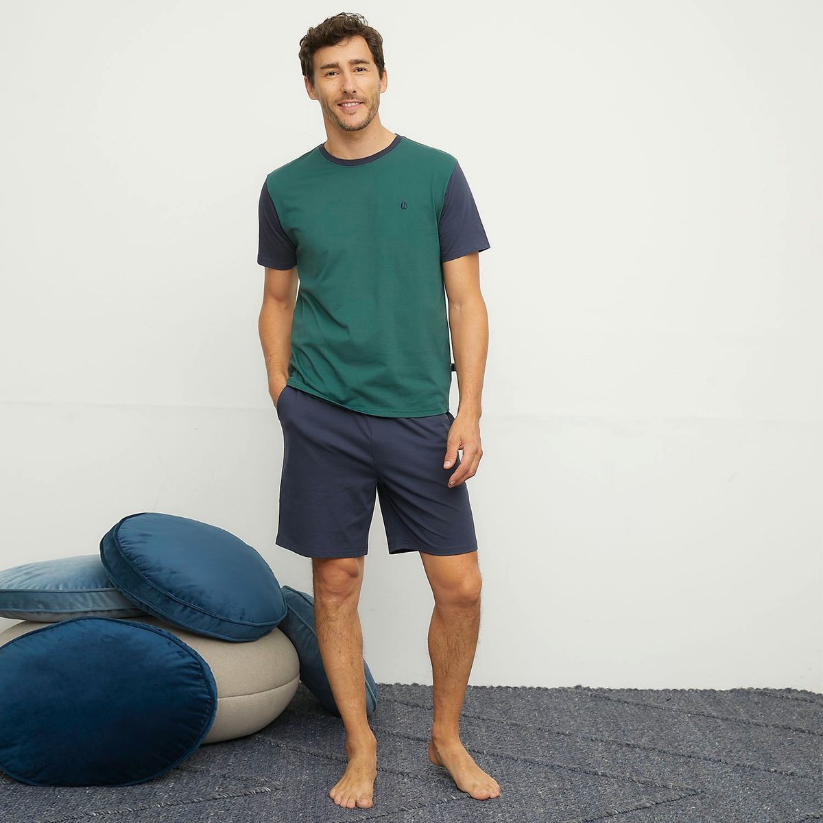 NEWPORT - Pijama Corto Newport Algodón Hombre