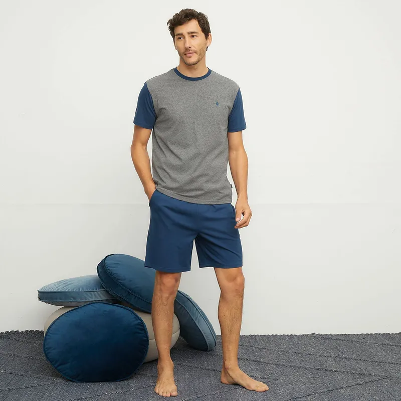 NEWPORT - Pijama Corto Newport Algodón Hombre 