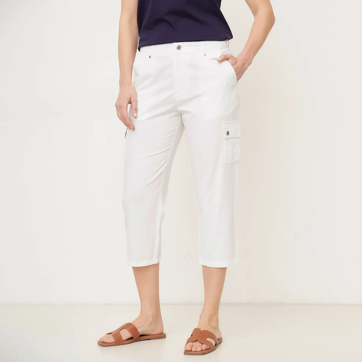 NEWPORT - Pantalón Capri 100% Algodón Mujer Newport