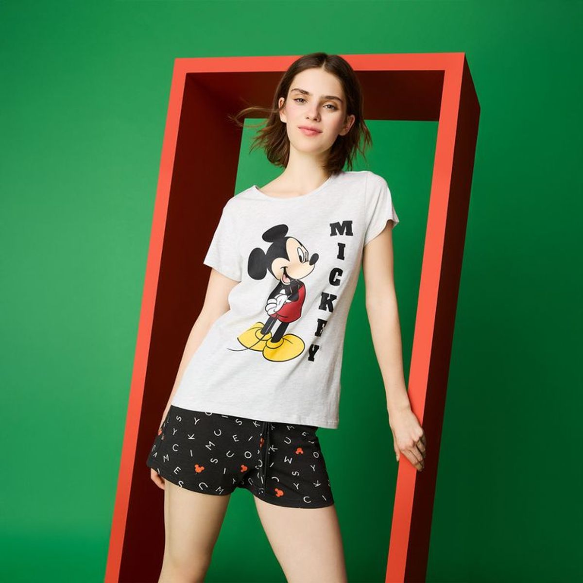 DISNEY - Pack Pijama Algodón + Scrunchie Navidad Mujer