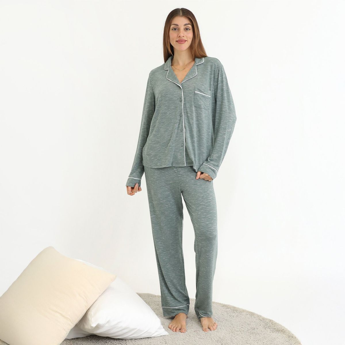 BLU - Pijama Algodón Mujer Blu