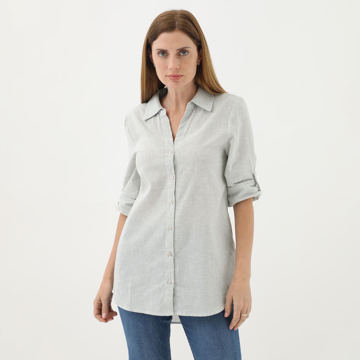 NEWPORT - Blusa Manga Larga Algodón Mujer Newport