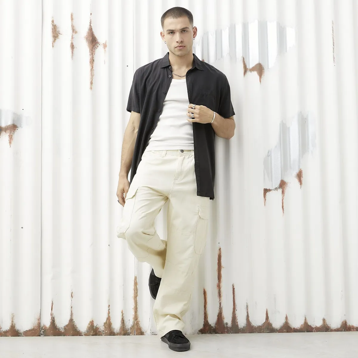 DENIMLAB - Pantalón Algodón Baggy Fit Hombre Denimlab