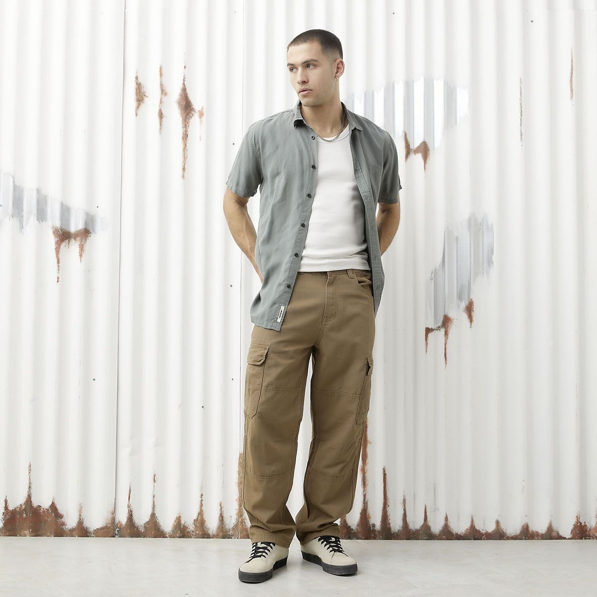 DENIMLAB - Pantalón Algodón Baggy Fit Hombre Denimlab