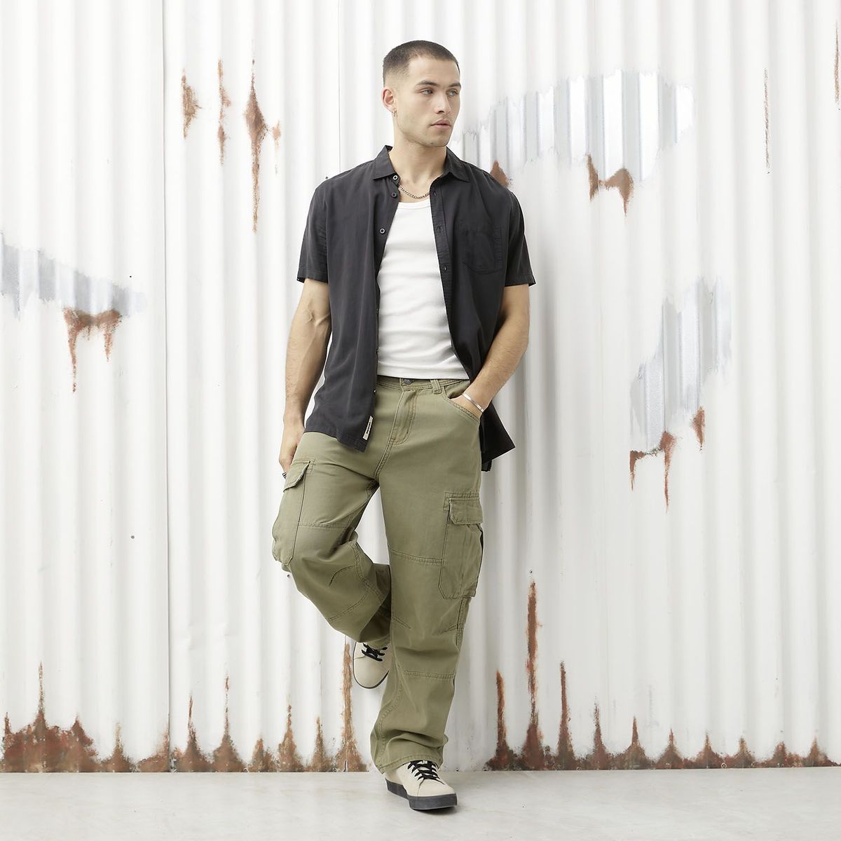 DENIMLAB - Pantalón Algodón Baggy Fit Hombre Denimlab