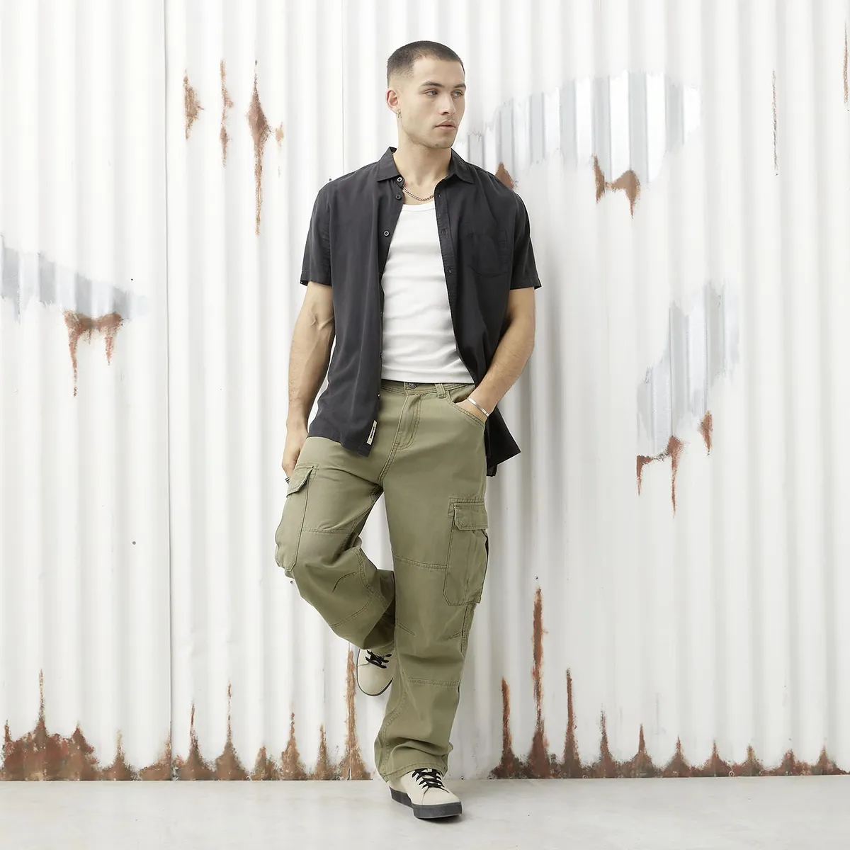 DENIMLAB - Pantalón Algodón Baggy Fit Hombre Denimlab