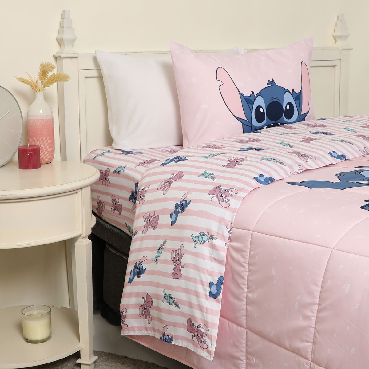 DISNEY - Juego De Cama: Edredón + Juego De Sábanas Angela Stitch Disney