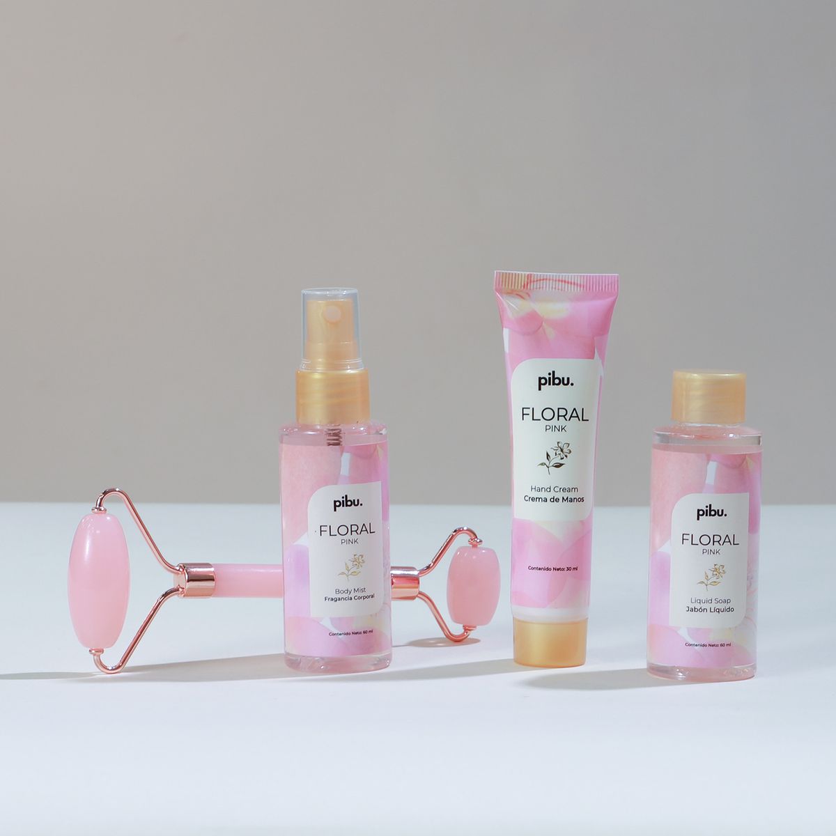 PIBU - Pack Crema De Manos 30ml + Fragancia 60ml + Jabón 60ml Floral