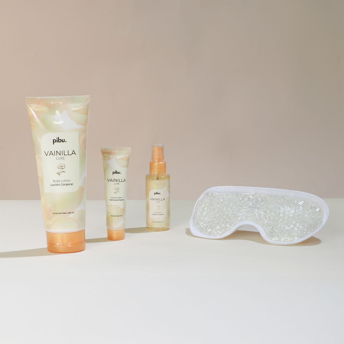 PIBU - Pack Loción 220ml + Crema De Manos 30ml + Fagancia 60ml Vainilla