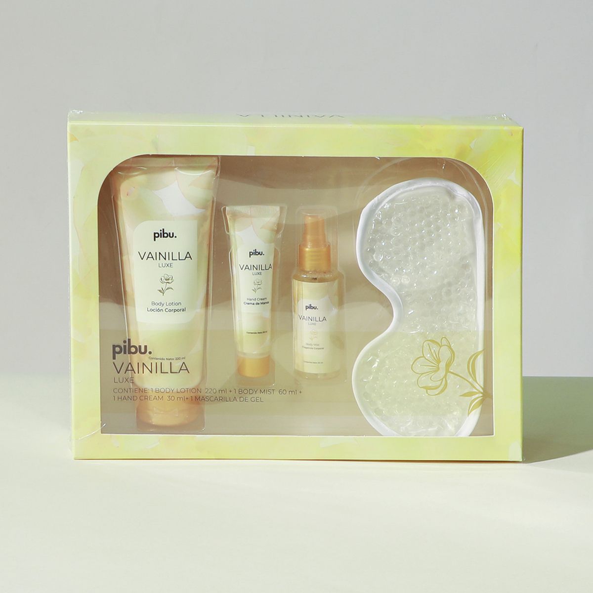 PIBU - Pack Loción 220ml + Crema De Manos 30ml + Fagancia 60ml Vainilla