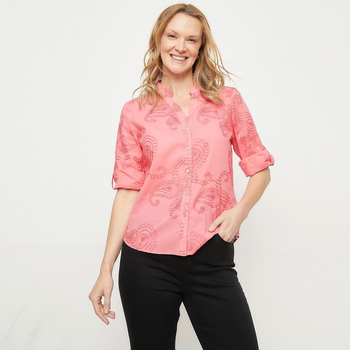 NEWPORT - Blusa Manga Corta Algodón Mujer Newport