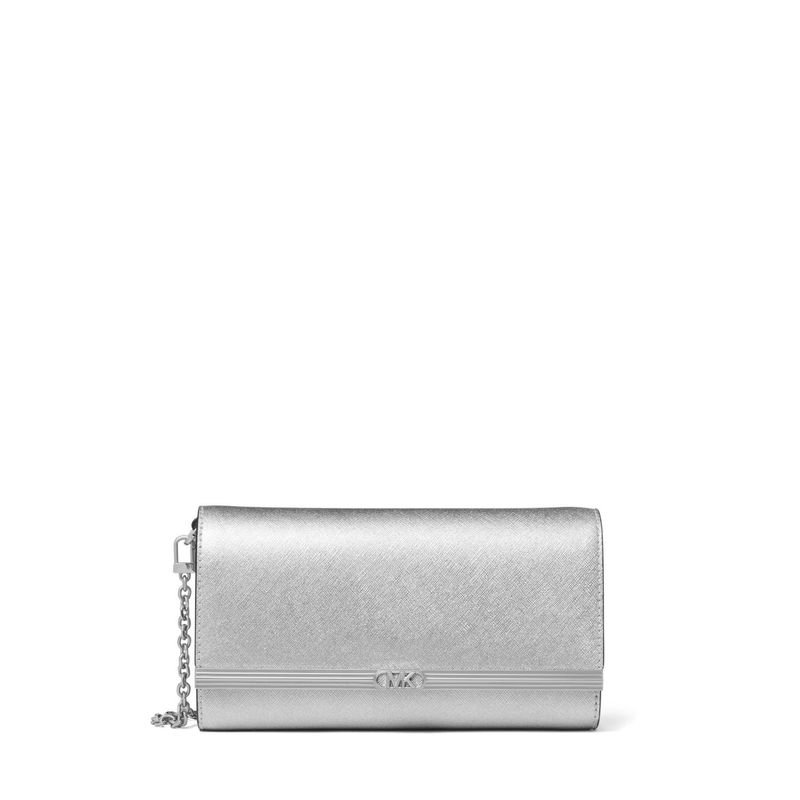 MICHAEL KORS - Crossbody Lg Ew Clutch Plateado Michael Kors