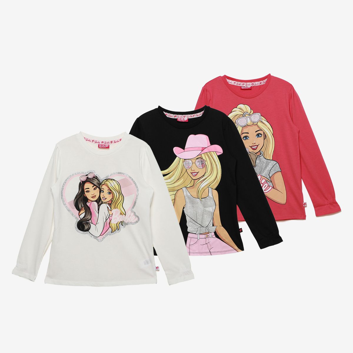 BARBIE - Polo Niña Algodón Pack X3 Barbie