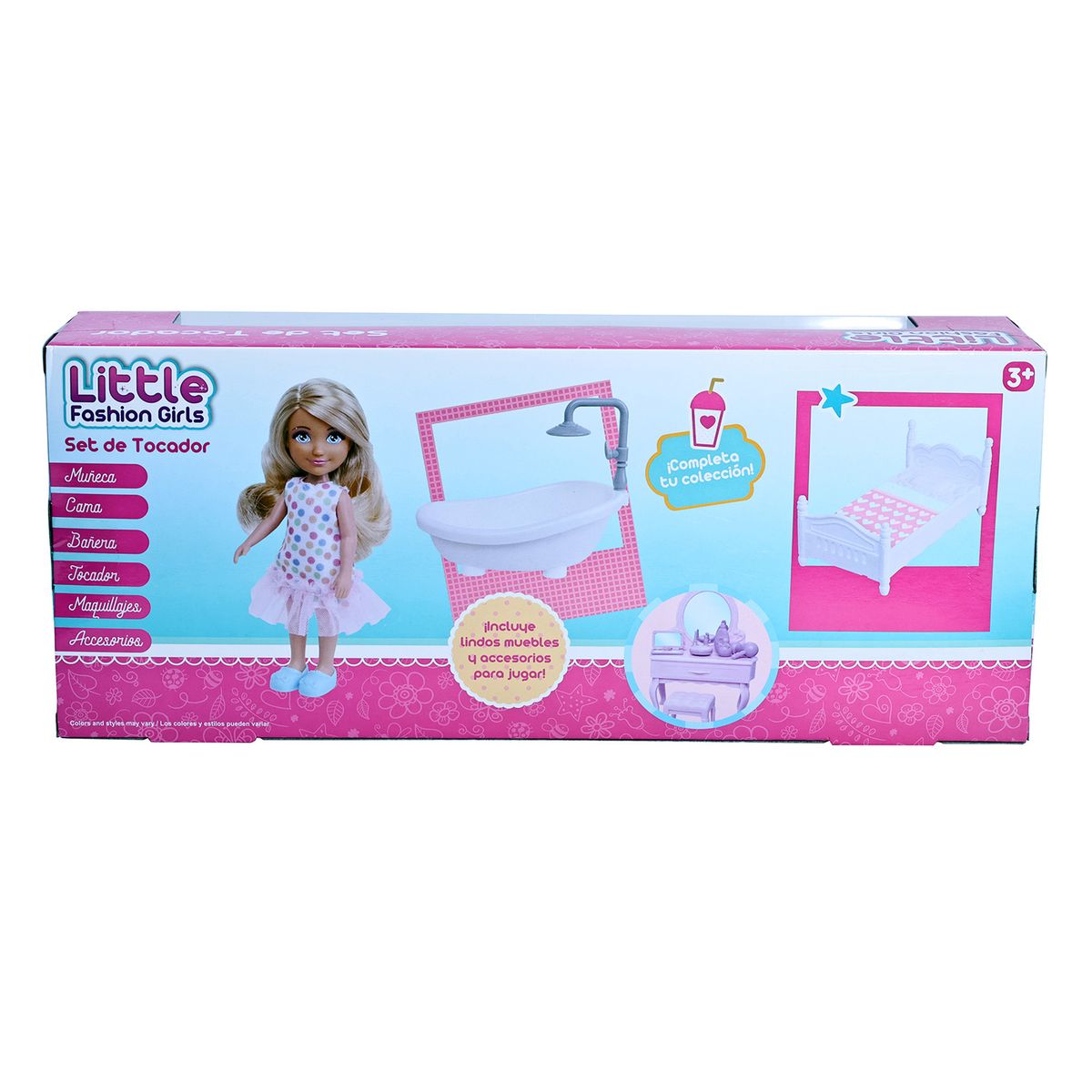 KIDS N PLAY - Playset Mini Muñeca Cama Y Bañera
