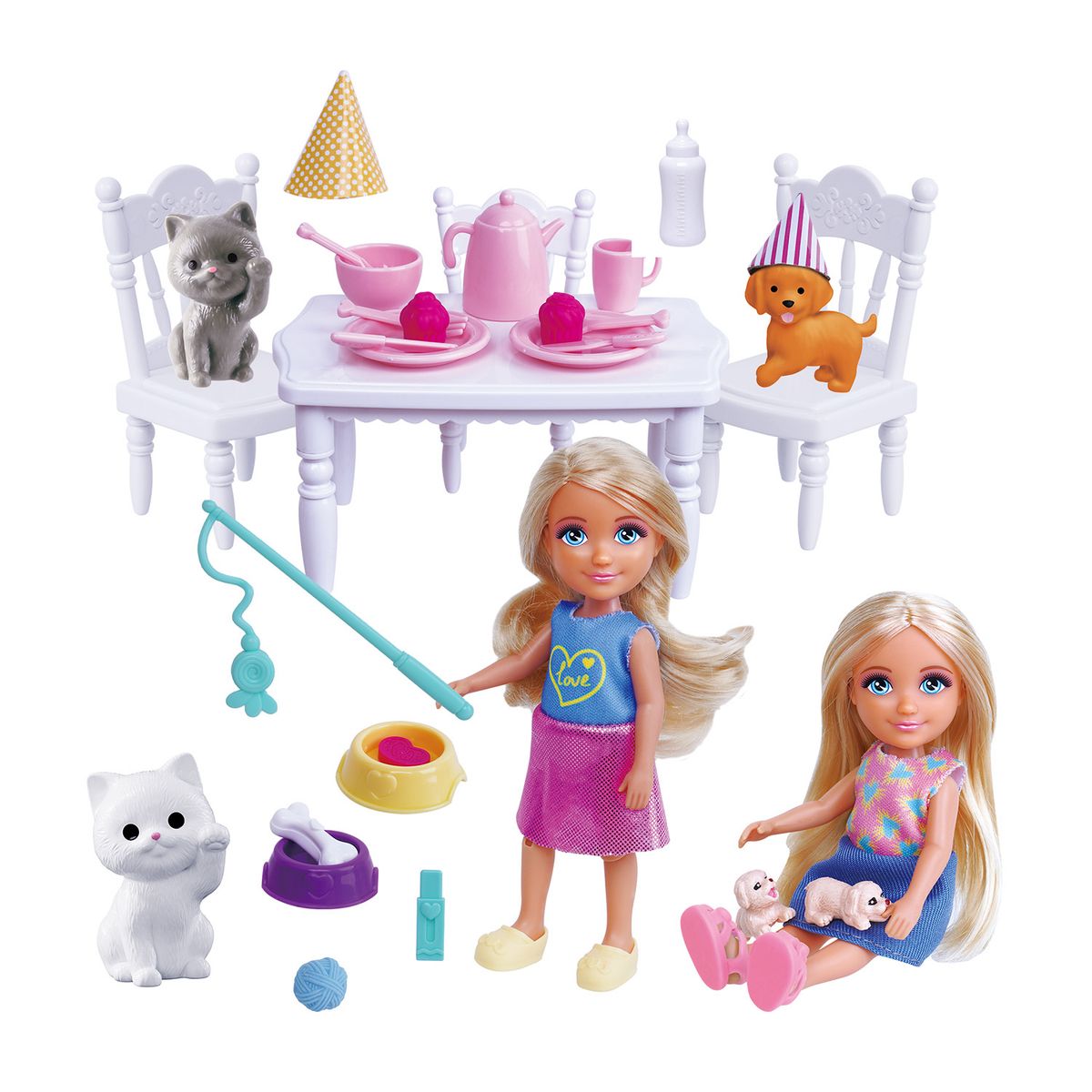 KIDS N PLAY - Playset Mini Muñeca Fiesta De Mascotas